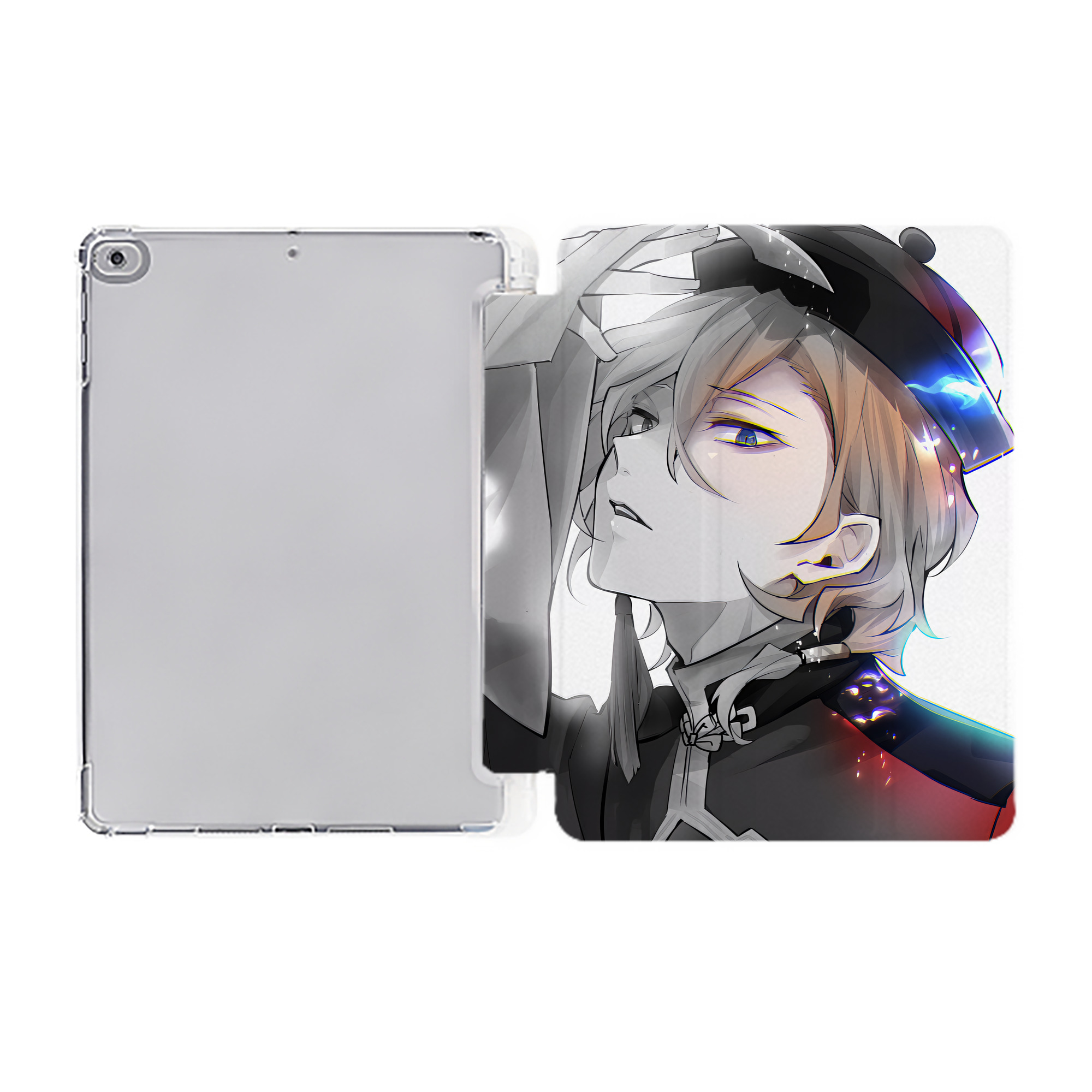 （画像用） 文豪ストレイドッグス Bungo Stray Dogs IPad ケース ペン収納付き 三つ折りスタンド PUレザー×シリコン 対応機種9.5/10.5/10.9インチ